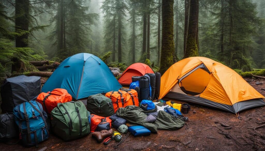 camping gear for rain