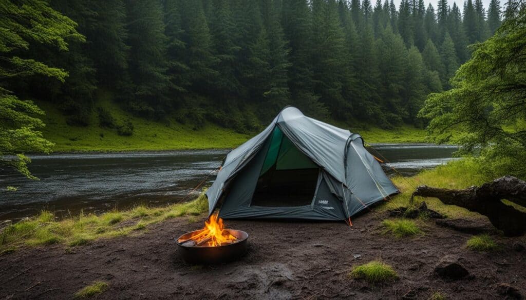 camping in the rain