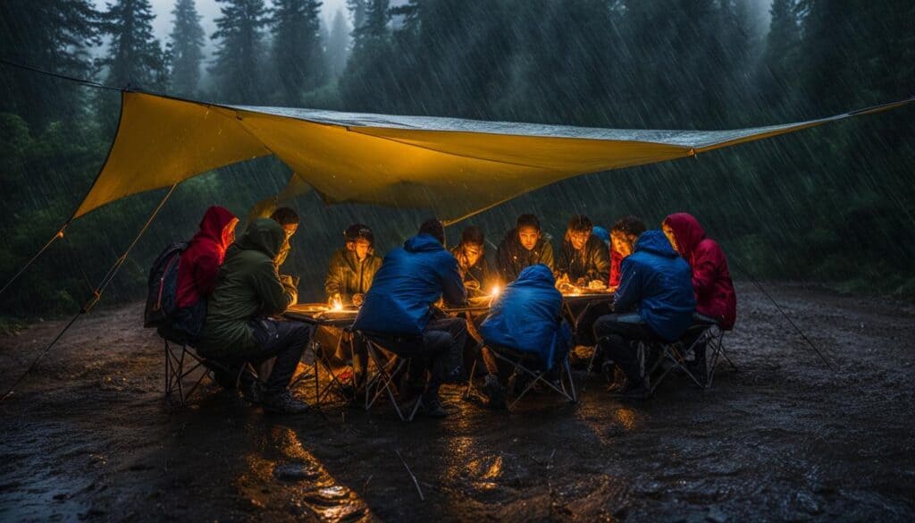 tarp for rainy camping