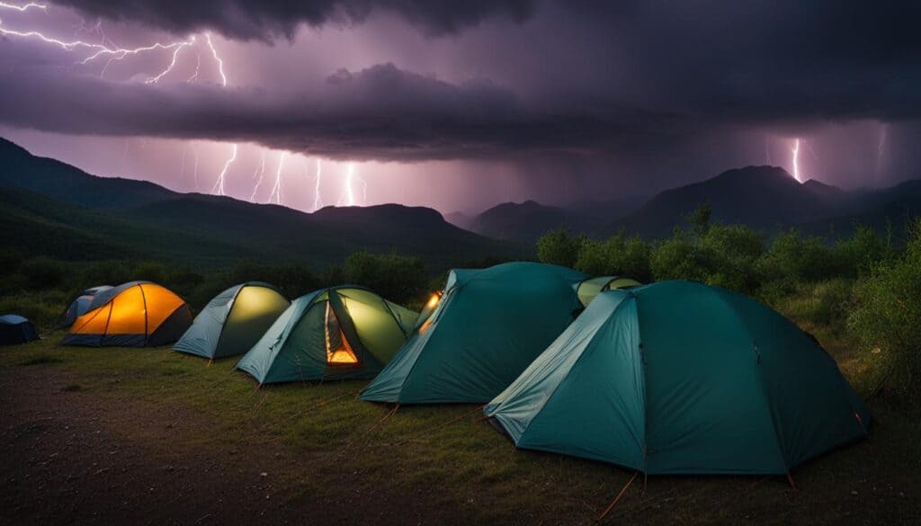 tents safe from lightning